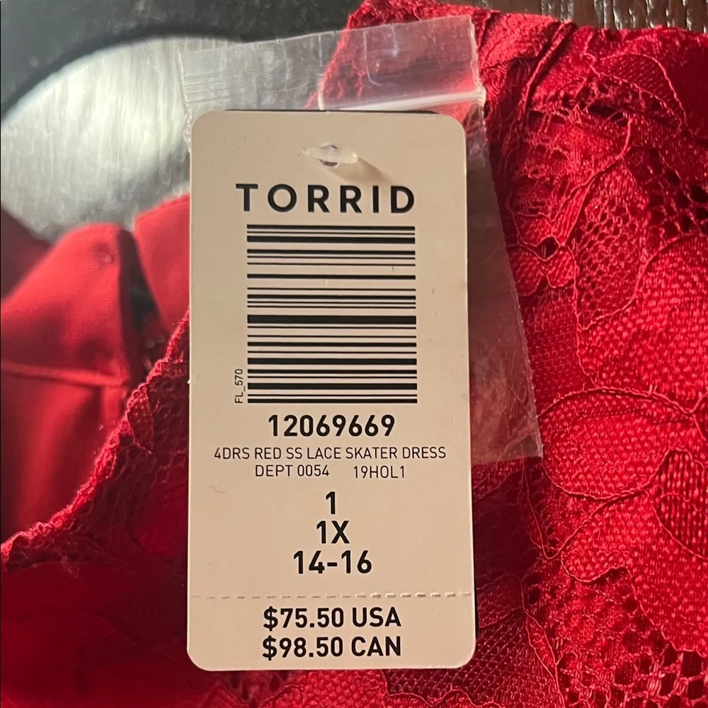 Torrid Mini Lace High Neck Skater Dress - Picture 2 of 16